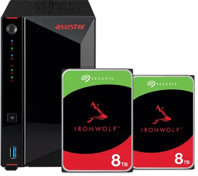 ASUSTOR AS5402T + Seagate Ironwolf 16TB (2x 8TB)