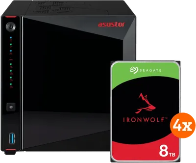 ASUSTOR AS5404T + Seagate Ironwolf 32TB (4x 8TB)
