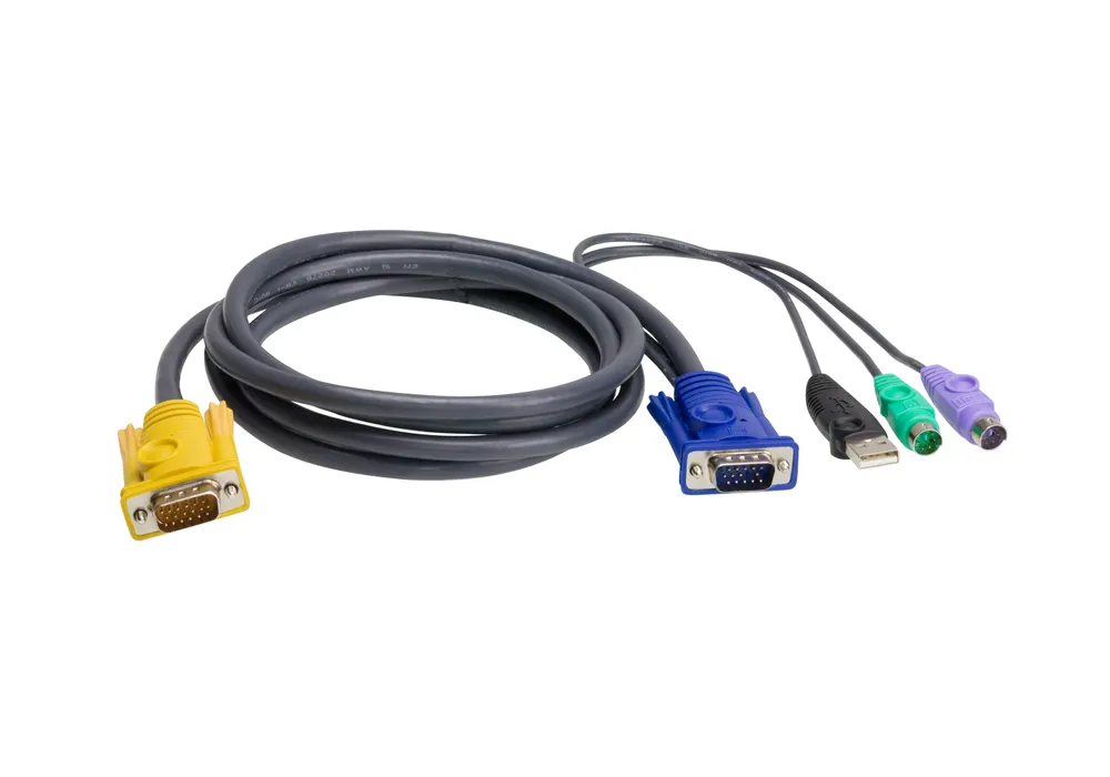 KVM-Kabel ATEN 3 m Schwarz PS/2 USB VGA SPHD-18 zu 2x PS/2 USB A HDB-15