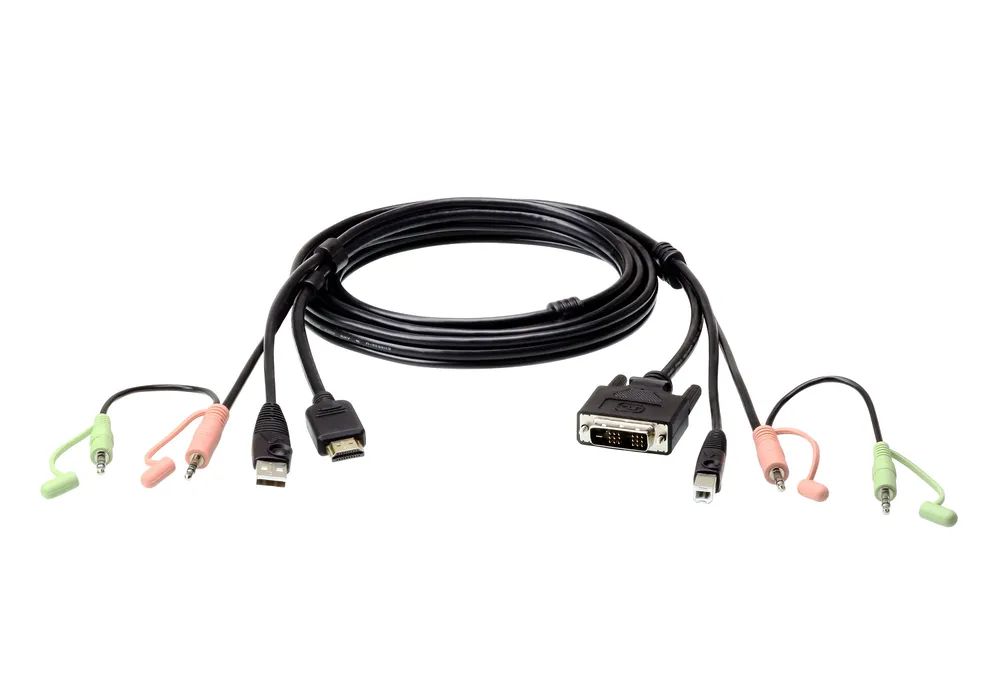 KVM-Kabel ATEN CS22H HDMI auf DVI-D USB Audio 1,8m Schwarz Stecker/Stecker