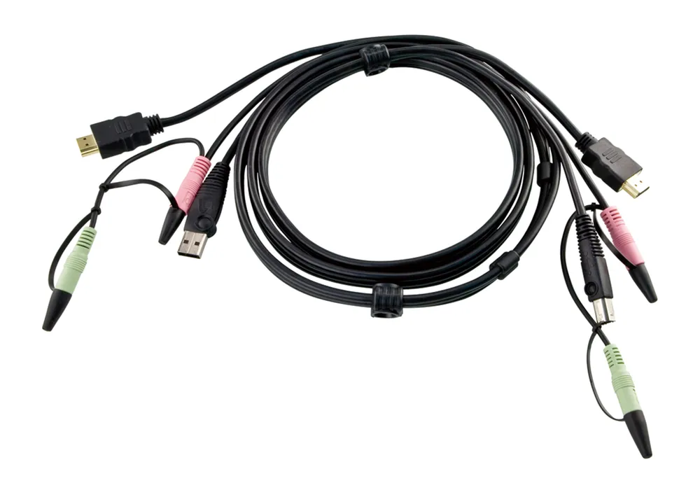 KVM-Kabel Aten HDMI USB 1,8 m Schwarz mit Audio USB A/USB B 2x3,5 mm Stecker