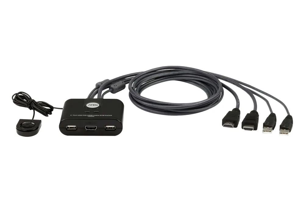 Aten CS22HF USB FHD HDMI Kabel Switch 2-Port Computer-Adapter