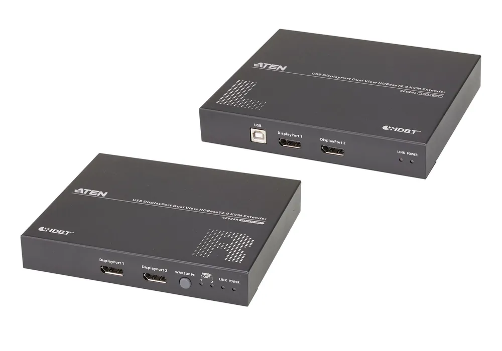 KVM-Extender Aten CE924 USB DisplayPort Dual-View HDBaseT 4K 2 Displays