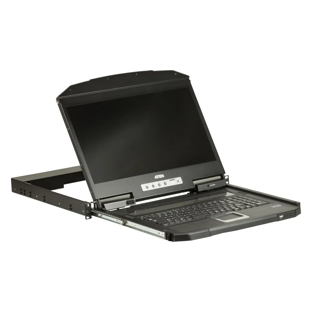 Aten CL3100NX FR Kurze Tiefe Single Rail 18,5"-LCD Konsole