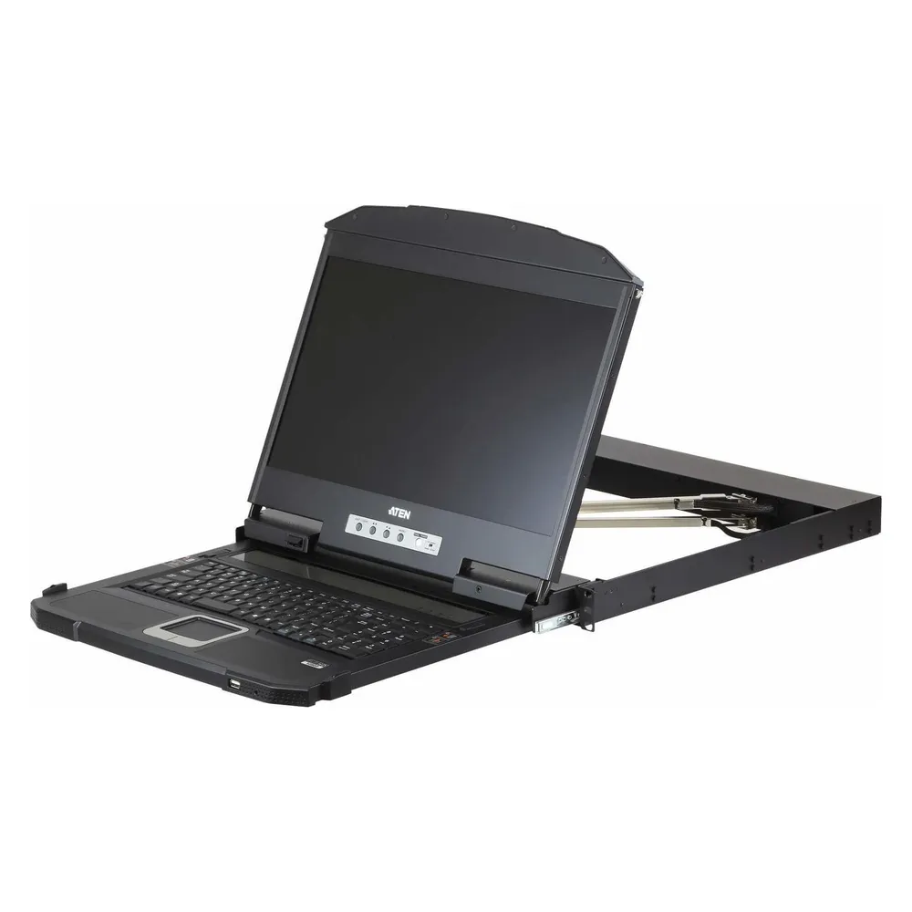 Aten CL3800NW FR Kurze Dual-Rail 18,5"-LCD-Konsole (USB HDMI DVI VGA) FR-Layout