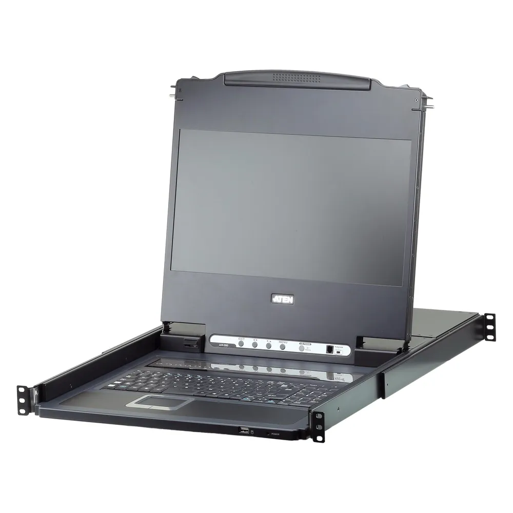 Aten CL6708MW CH Single Rail KVM-Switch 8-Port 17,3"-LCD (USB DVI) CH-Layout