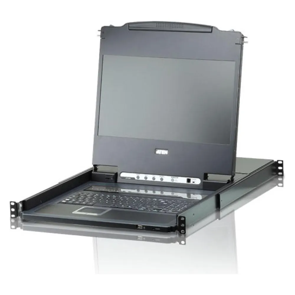 Aten CL6708MW IT Single Rail KVM-Switch 8-Port 17,3"-LCD (USB DVI) IT-Layout