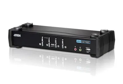 KVM Switch Aten CS1764A DVI 4-Port USB 2.0 Audio Hub Metallgehäuse