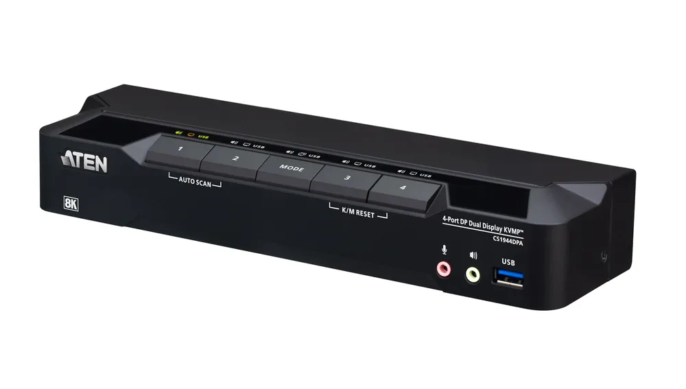 KVM-Switch Aten CS1944DPA 4-Port DisplayPort Dual-Monitor 8K