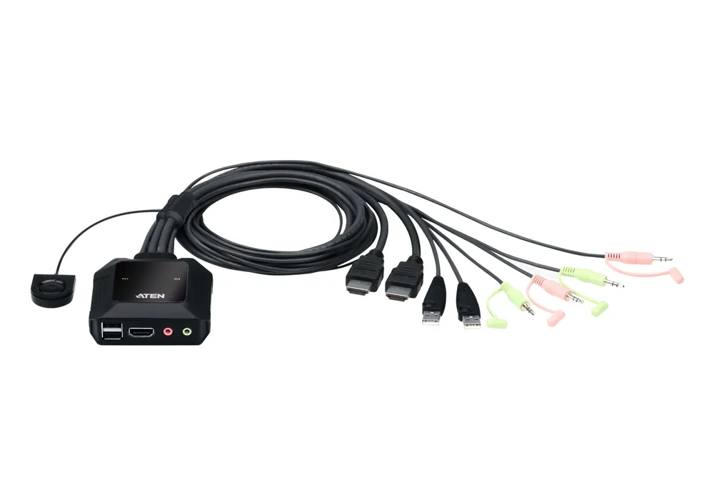 KVM-Switch Aten USB 4K HDMI 2 Ports mit Fernwähler