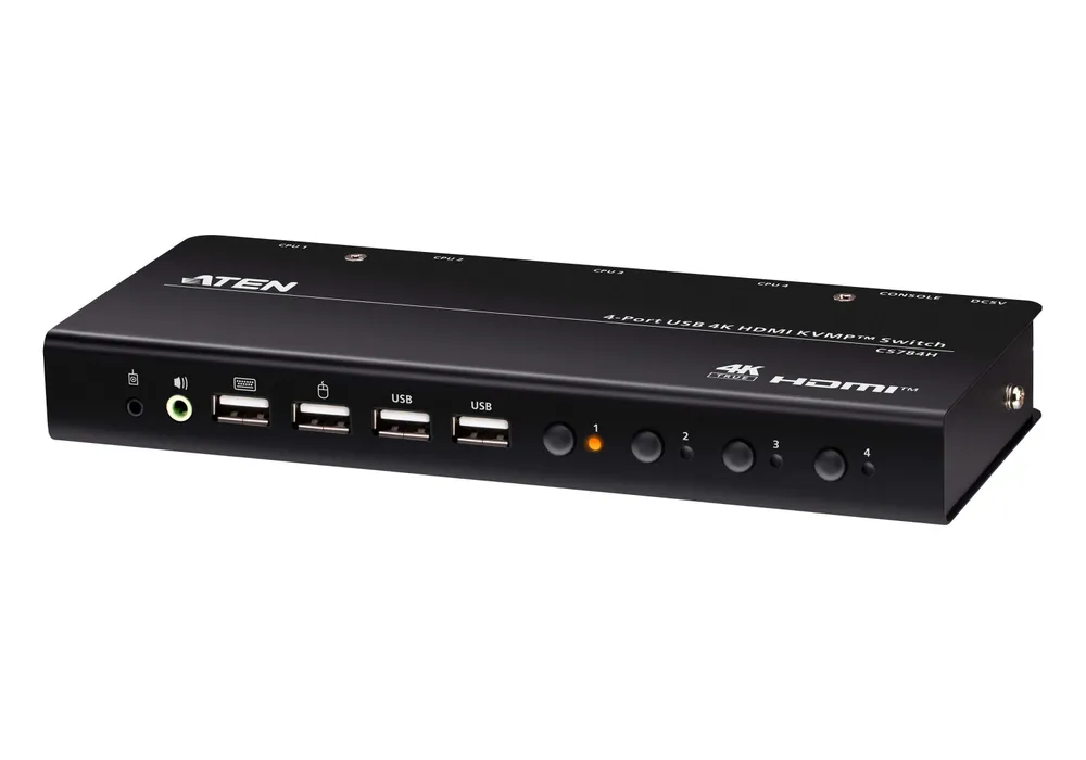 KVM Switch Aten CS784H HDMI 4K 4 Ports USB Audio Hub