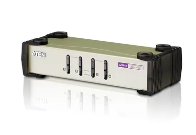 KVM-Switch Aten CS84U VGA PS/2-USB 4 Ports Metall Schwarz Grau