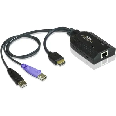 ATEN KA7168-AX Tastatur/Video/Maus (KVM)-Kabel Schwarz, Metallisch, Violett