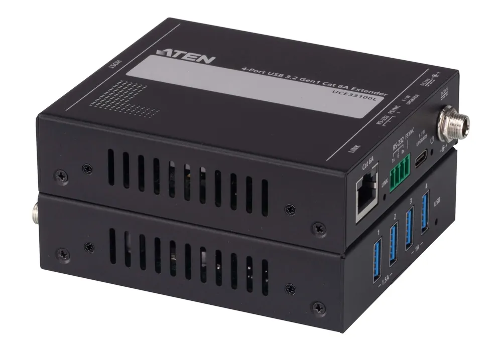 Netzwerk-Extender Aten UCE33100 USB 3.0 Cat6a 4-Port 100 m Metallgehäuse