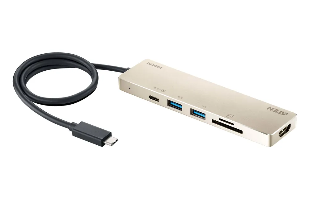 Dockingstation Aten UH3239 Kompakt USB-C 6-in-1 Aluminium 4K PD 60W