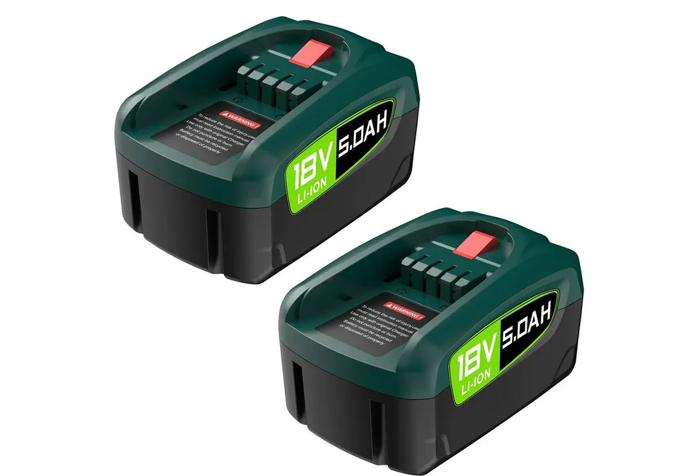 Athlix 2x Akku für Bosch 5000 mAh 18 V Ersatz Batterie AL1880CV AL1810CV Akkupacks 5000 mAh (18 V), 2er Pack, 18 V, 5.000 mAh langlebige Akkus