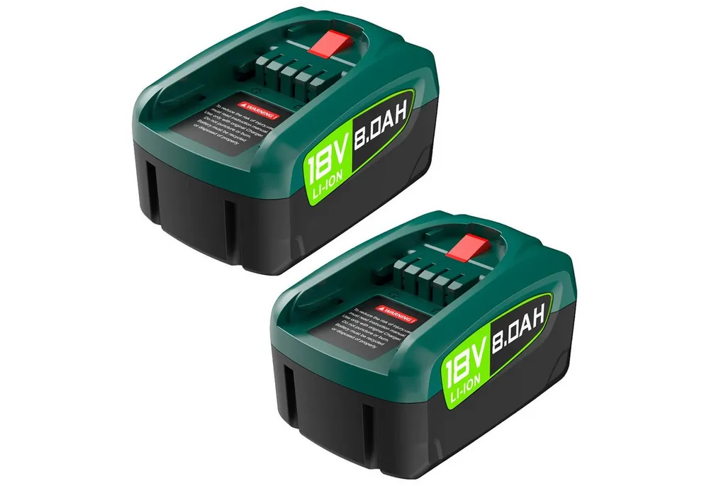 Athlix 2x Akku für Bosch 8000 mAh 18 V Ersatz Batterie AL1880CV AL1810CV Akkupacks (18 V), 2er Pack, 18 V, 8.000 mAh langlebige Akkus