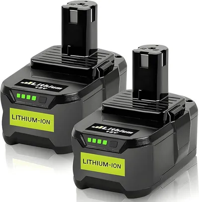 Athlix 2x Ersatzakku für Ryobi 18v Li-Ion Akku für P108 P107 P108 RB18L50 Akku, 2er Pack, Kein Memory-Effekt, bis 8000 mAh