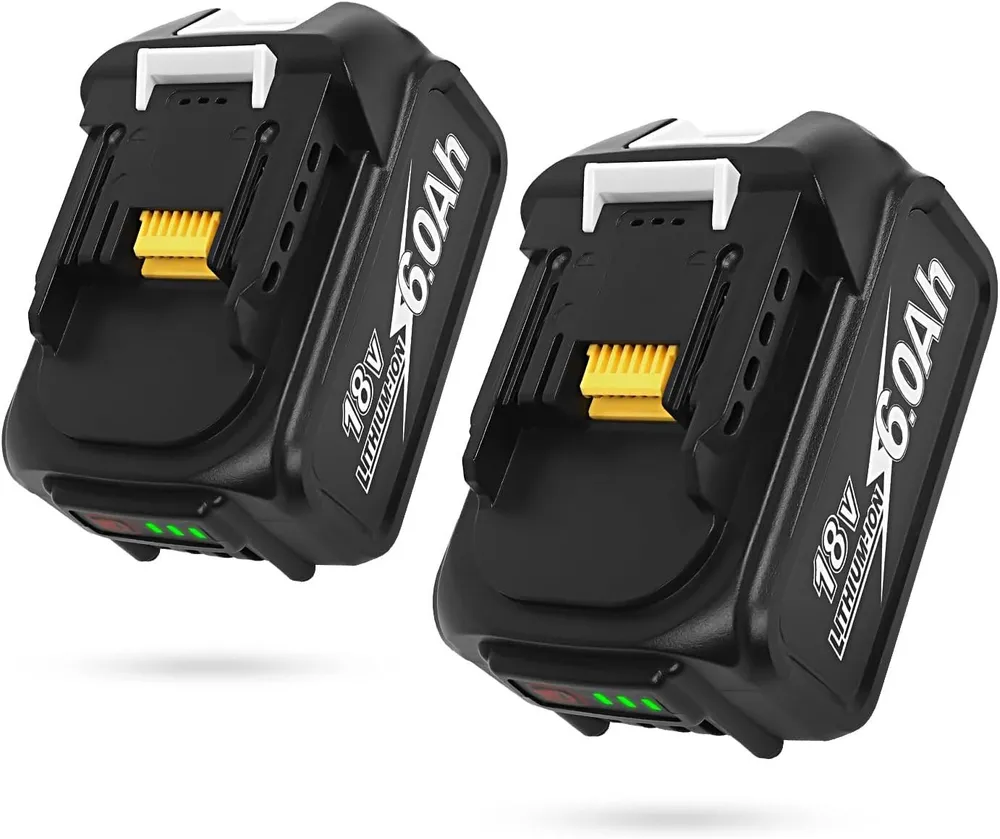 Athlix Ersatz Akku 6,0 Ah für Makita 18-V-Akku, 2er Set, BL1860, BL1850-Serie Akkupacks 6000 mAh (18 V), 2 Stück, 6000 mAh, 20 % längere Laufzeit