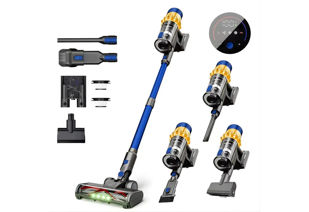 Athlix Handstaubsauger V15 Akku-Staubsauger, bürstenloser Handstaubsauger Sauger beutellos, 650 W, beutellos, 60 Min. Laufzeit, 55 kPa, bürstenlos