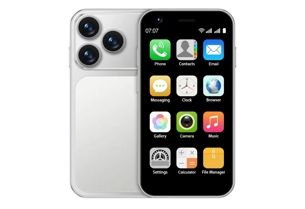 Athlix SERVO 18SE 3G Mini Smartphone Android Kinder Rentner Smartphone (7,62 cm, Dual SIM, 3G Mobilfunk, Android 9)