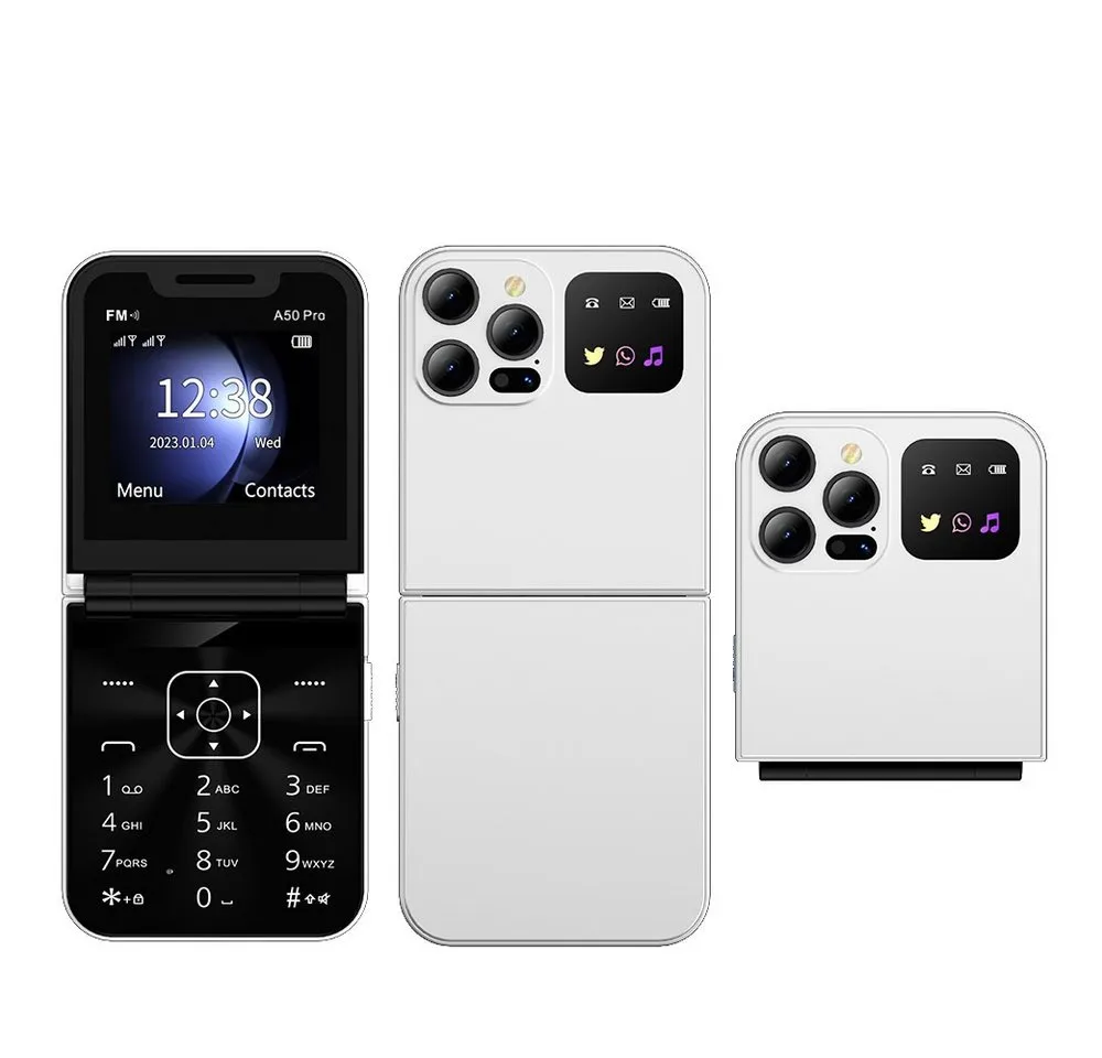 Athlix SERVO A50 PRO Flip Mobiltelefon 2G GSM Rentner Kinder Smartphone Klapphandy (180° Flip-Design, Dual-SIM, große Tasten)