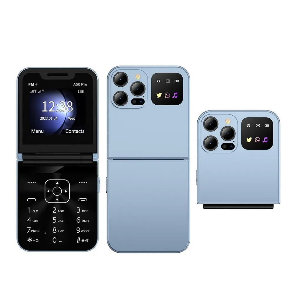 Athlix SERVO A50 PRO Flip Mobiltelefon 2G GSM Rentner Kinder Smartphone Klapphandy (180° Flip-Design, Dual-SIM, große Tasten)
