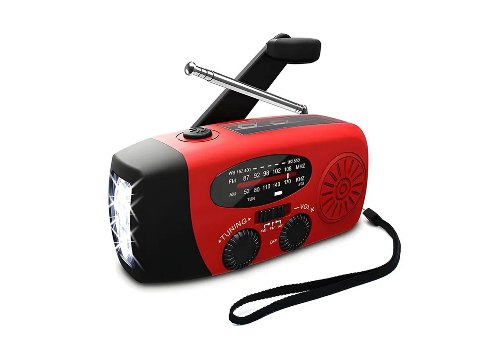 Athlix Solar Handkurbel Radio, AM/FM Kurbelradio Tragbar USB Notfallradio (Digitalradio (DAB), Notfall-Powerbank, Taschenlampe, Kurbel & Solar zum Laden)