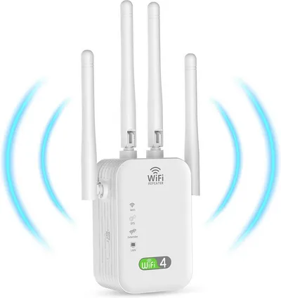 Athlix WLAN-Repeater 1200 MBit/s 5GHz Signalverstärker WiFi Booster Extender WLAN-Repeater, Booster Extender WLAN-Repeater, 2 Lan-Anschlüsse