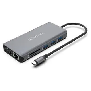 Atlantis Land A04-TC DK46 Portreplikator und Dockingstation für Notebooks Verkabelter USB 3.2 Gen 1