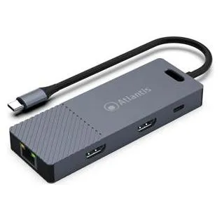 Atlantis Land A04-TC DK48 Portreplikator und Dockingstation für Notebooks Verkabelter USB 3.2 Gen 1
