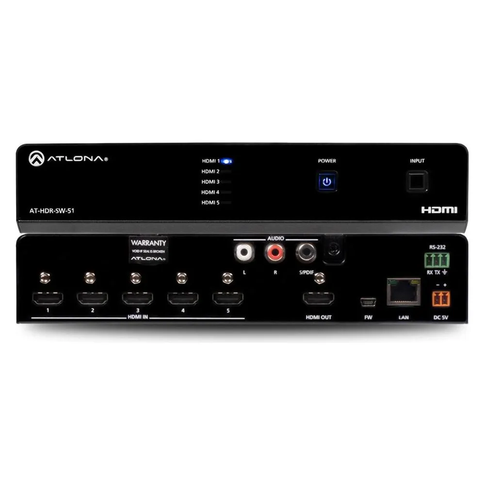 Atlona AT-HDR-SW-51 5 x 1 4K/HDR HDMI 2.0b Switcher