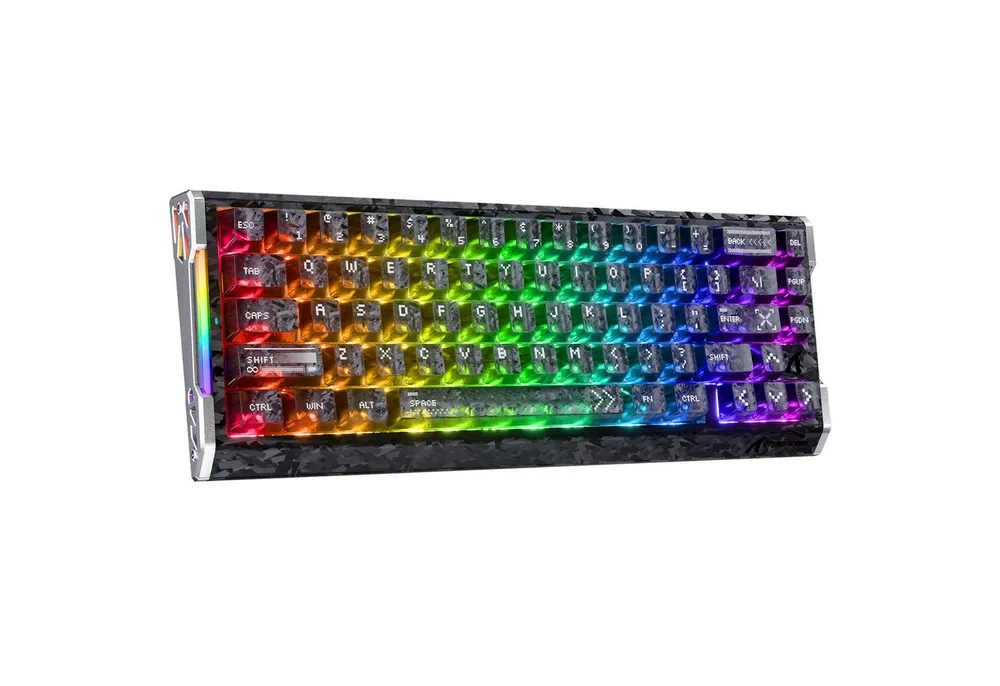 ATTACK SHARK R68 HE 8000Hz Kohlefaser Rapid Trigger Gaming-Tastatur, 0,005mm RT Gaming-Tastatur (CNC-Aluminium,60% RGB Kabelgebunden Hall-Effekt Magnetische Tastatur)