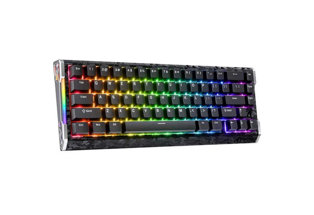 ATTACK SHARK R68 HE 8000Hz Kohlefaser Rapid Trigger Gaming-Tastatur, 0,005mm RT Gaming-Tastatur (CNC-Aluminium,60% RGB Kabelgebunden Hall-Effekt Magnetische Tastatur)