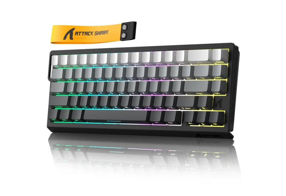 ATTACK SHARK X68 HE 8KHz Rapid Trigger Gaming-Tastatur, 0,01mm,RGB Gaming-Tastatur (Kabelgebunden Hall-Effekt Magnetische Tastatur)