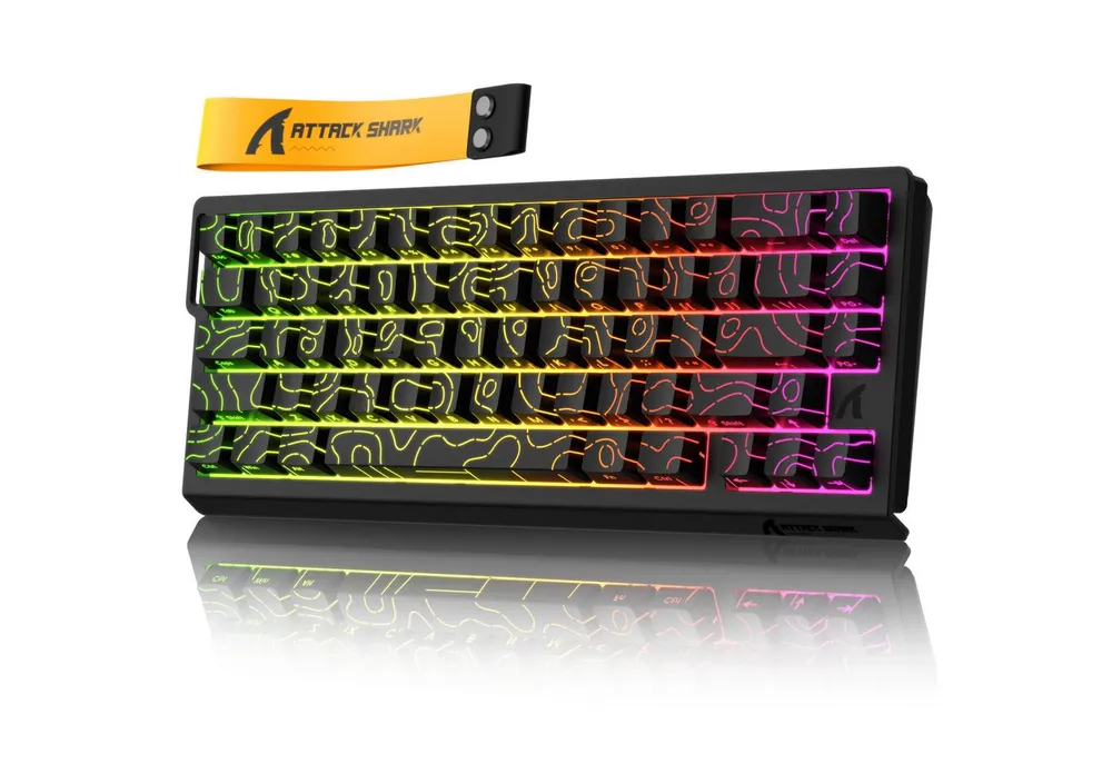 ATTACK SHARK X68 HE 8KHz Rapid Trigger Gaming-Tastatur, 0,01mm,RGB Gaming-Tastatur (Kabelgebunden Hall-Effekt Magnetische Tastatur)
