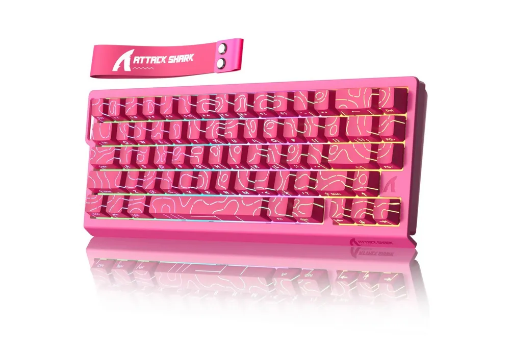 ATTACK SHARK X68 HE 8KHz Rapid Trigger Gaming-Tastatur, 0,01mm,RGB Gaming-Tastatur (Kabelgebunden Hall-Effekt Magnetische Tastatur)
