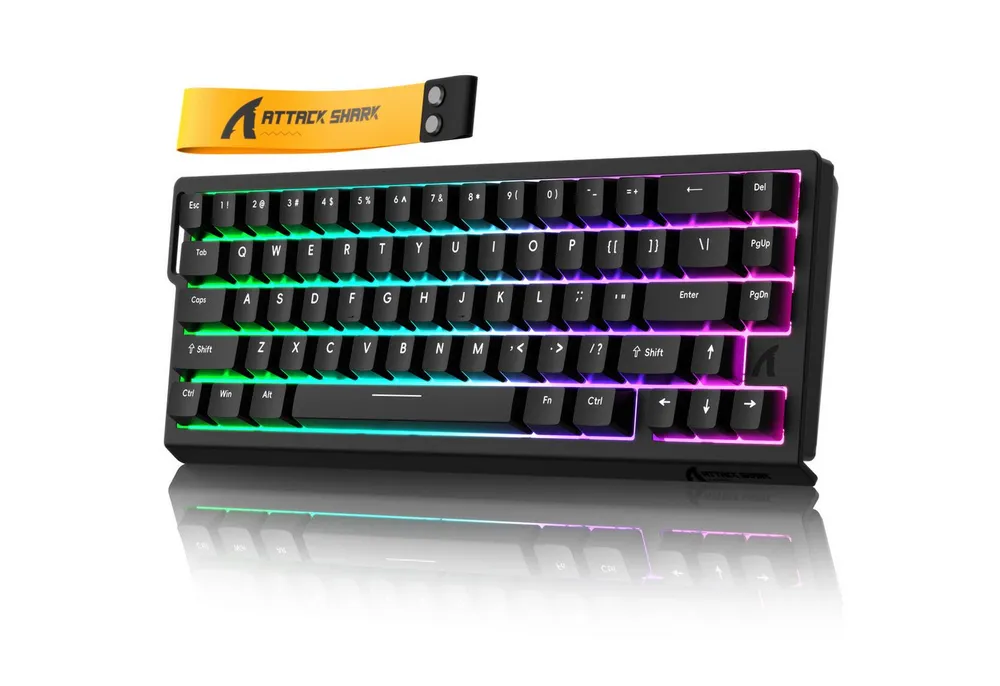 ATTACK SHARK X68 HE 8KHz Rapid Trigger Gaming-Tastatur, 0,01mm,RGB Gaming-Tastatur (Kabelgebunden Hall-Effekt Magnetische Tastatur)
