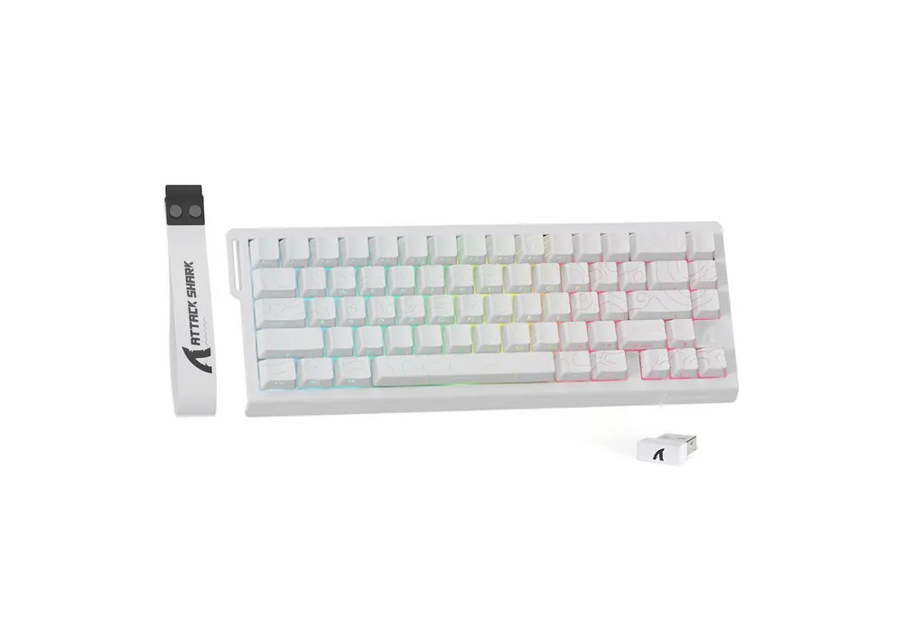 ATTACK SHARK X68PRO HE 8KHz Rapid Trigger Wireless Gaming-Tastatur,0,01mm RT Gaming-Tastatur (Hall-Effekt-Magnetschalter,BT/2.4G/Kabel,RGB)