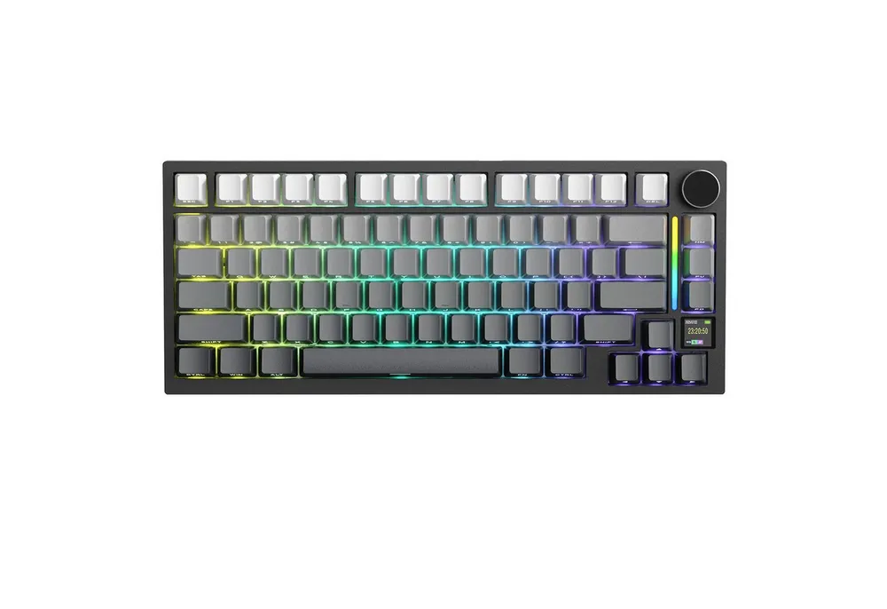 ATTACK SHARK X820 Ultra Mechanische Tastatur mit,75% ANSI-Layout, 2,4 GHz/BT/Wired Gaming-Tastatur (Gasket,TFT-Bildschirm und Knopf,5 Sound-Absorbing Foams,Hot-Swap)