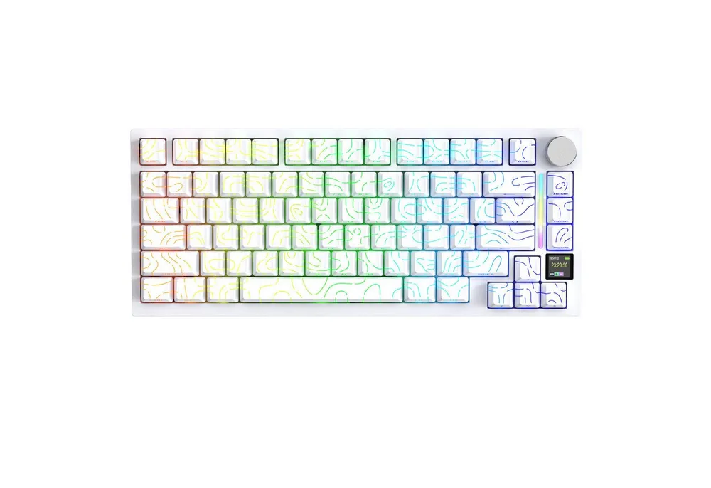 ATTACK SHARK X820 Ultra Mechanische Tastatur mit,75% ANSI-Layout, 2,4 GHz/BT/Wired Gaming-Tastatur (Gasket,TFT-Bildschirm und Knopf,5 Sound-Absorbing Foams,Hot-Swap)