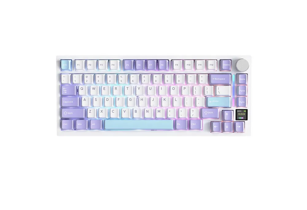 ATTACK SHARK X820 Ultra Mechanische Tastatur mit,75% ANSI-Layout, 2,4 GHz/BT/Wired Gaming-Tastatur (Gasket,TFT-Bildschirm und Knopf,5 Sound-Absorbing Foams,Hot-Swap)