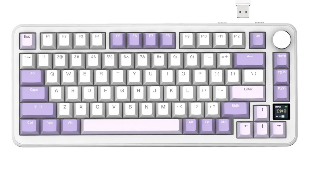 ATTACK SHARK X85PRO Mechanische Tastatur mit drei Modi,TFT-Bildschirm Gaming-Tastatur (75 % CNC-Knopf, 5-lagige Polsterung, Hot-Swap-Linearschalter, RGB)