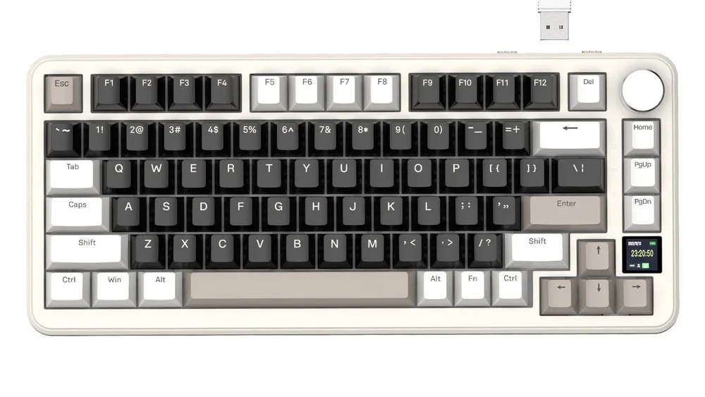 ATTACK SHARK X85PRO Mechanische Tastatur mit drei Modi,TFT-Bildschirm Gaming-Tastatur (75 % CNC-Knopf, 5-lagige Polsterung, Hot-Swap-Linearschalter, RGB)
