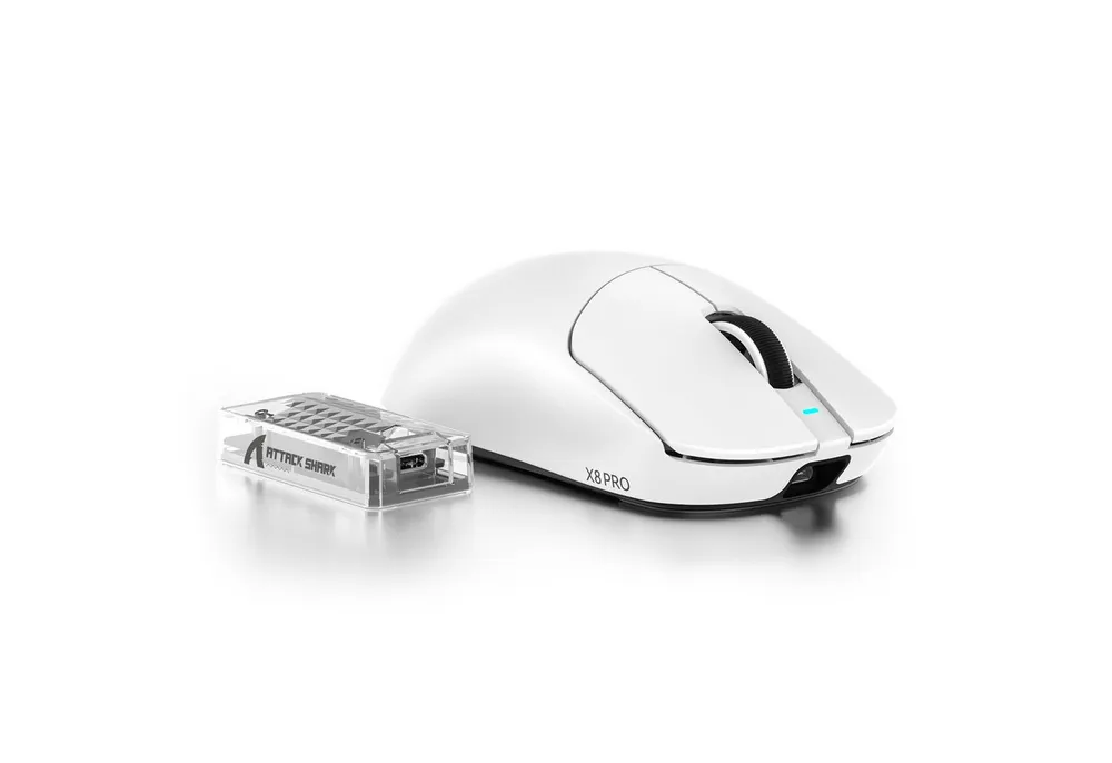 ATTACK SHARK X8PRO 8K-Polling Rate 55g Kabellose Gaming-Maus Gaming-Maus (2,4 G/Wied/BT, PAW3395PRO Sensor,BK52820 MCU)