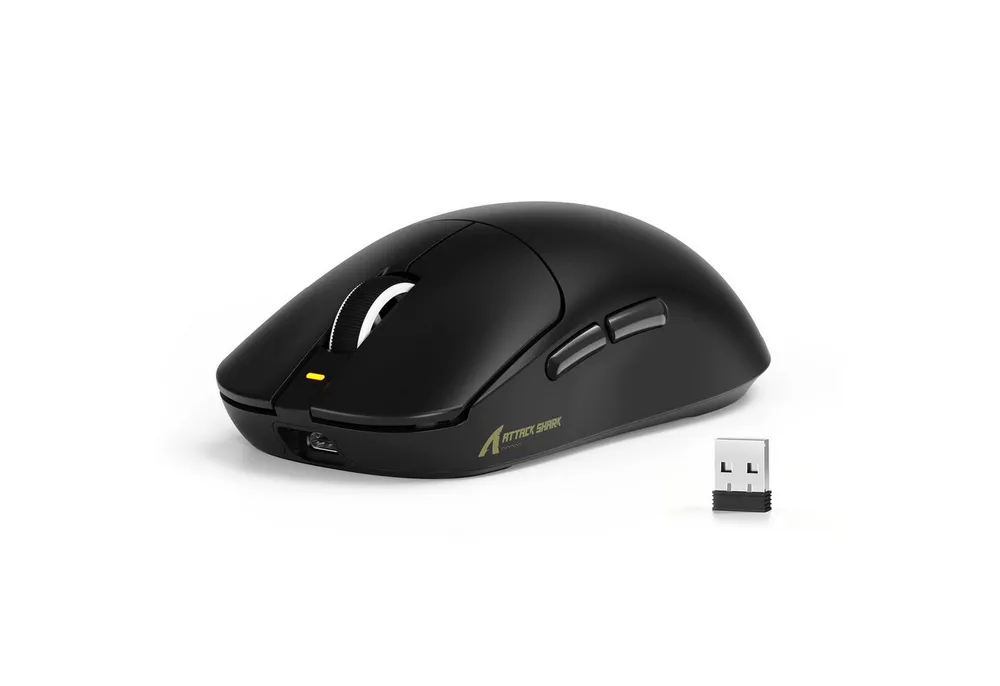 ATTACK SHARK X8SE Kabellose Maus,55 g ultraleicht,ür große Hände,80 Mio. Klicks Gaming-Maus (2.4Ghz, Bluetooth, USB-C, 25.000 DPI.Ultra-Light)