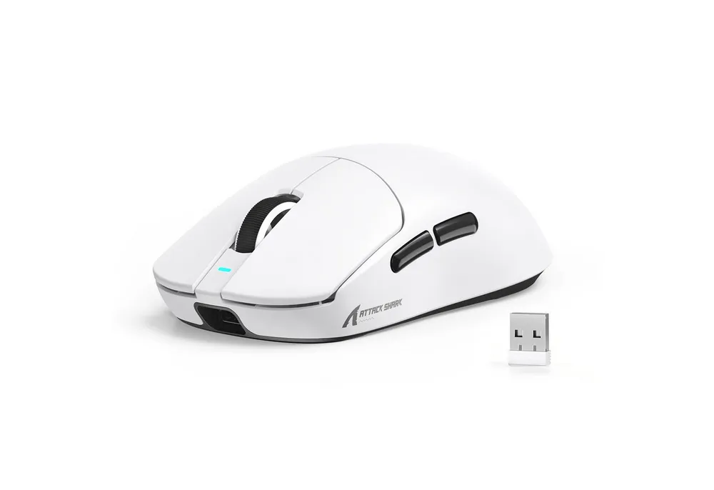 ATTACK SHARK X8SE Kabellose Maus,55 g ultraleicht,ür große Hände,80 Mio. Klicks Gaming-Maus (2.4Ghz, Bluetooth, USB-C, 25.000 DPI.Ultra-Light)