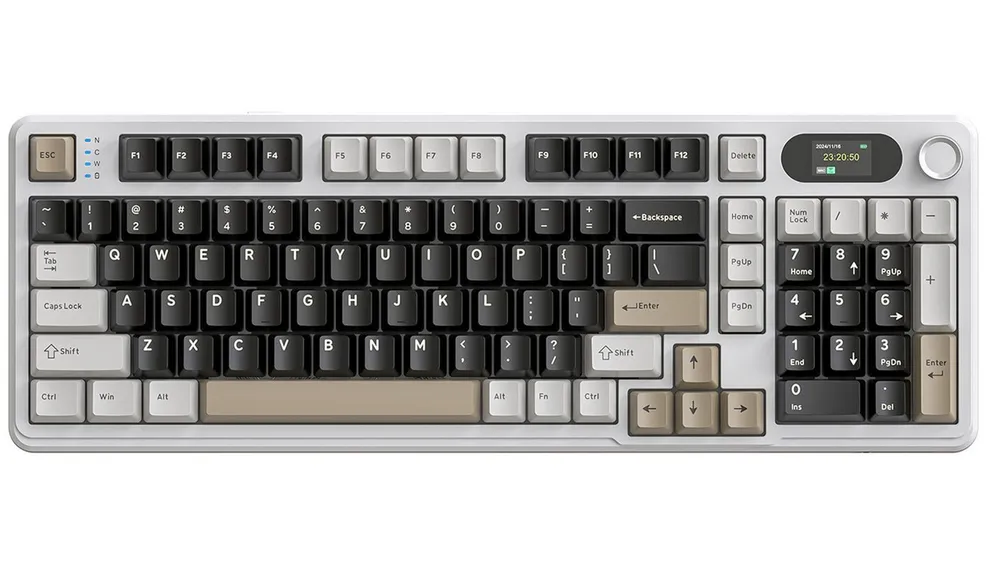 ATTACK SHARK X98PRO Tri-Mode Gasket Mechanische Gaming-Tastatur Gaming-Tastatur (LED-Farbbildschirm und CNC-Knopf,RGB,4000 mAh)