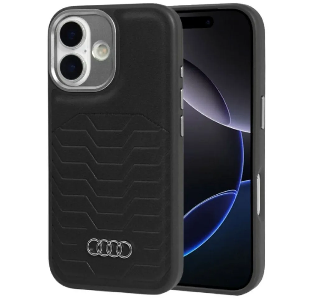 Audi Handyhülle Case iPhone 17 GT MagSafe Kunstleder schwarz Logo 6,3 Zoll, Kantenschutz