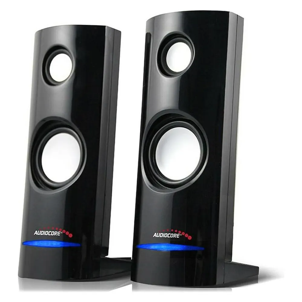 Lautsprecher Audiocore 2-Wege Kabelgebunden 4 W USB Lautstärkeregler Schwarz